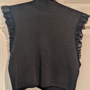 Alice + Olivia Black Sparkly Crop Top